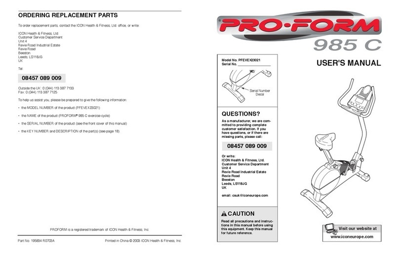 Pro-Form 985 C user manual