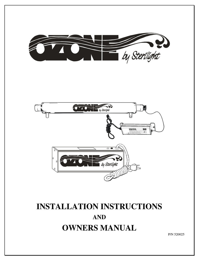 Sterilight Ozone S2ROZAP Installation instructions and owner's manual