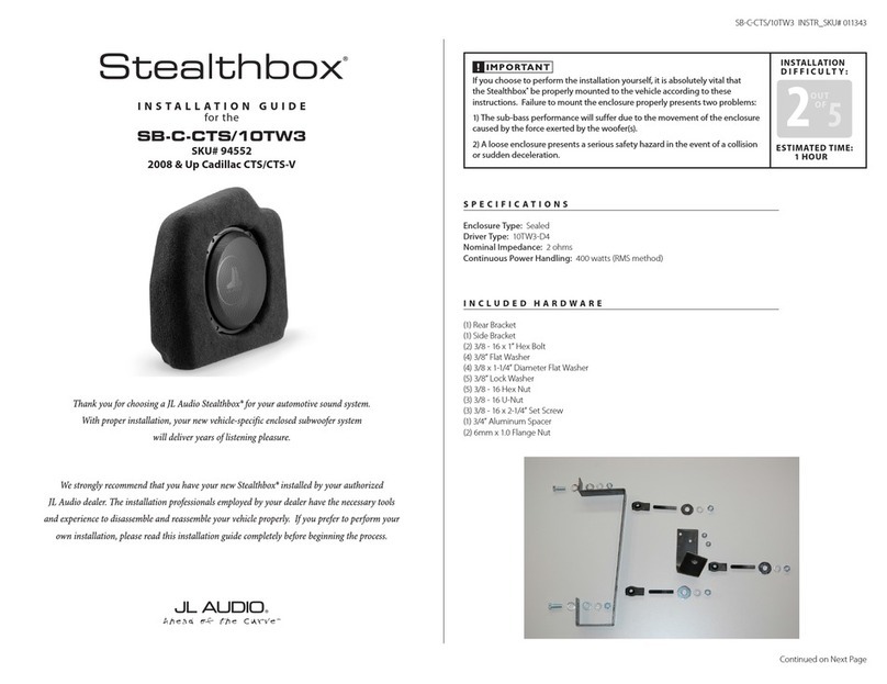JL Audio stealthbox CB-C-CTS/10TW3 installation guide