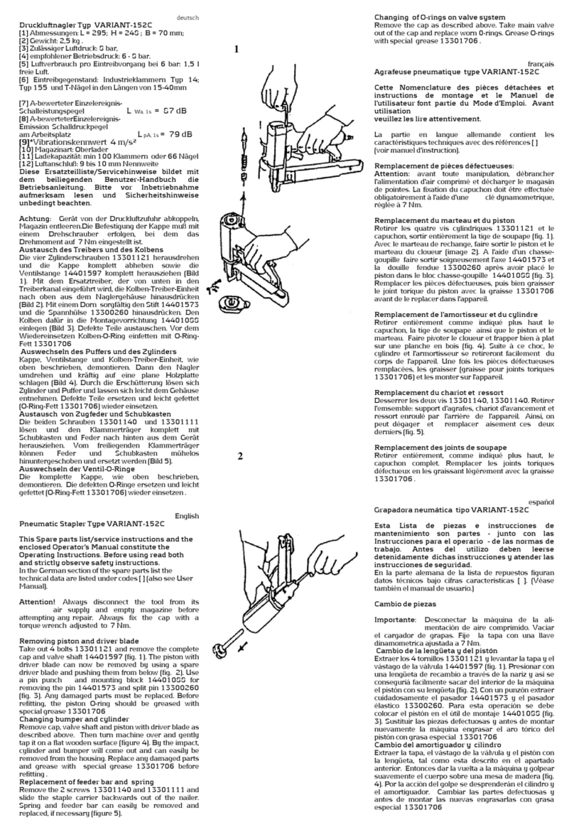 BEA VARIANT-152C Operating instructions