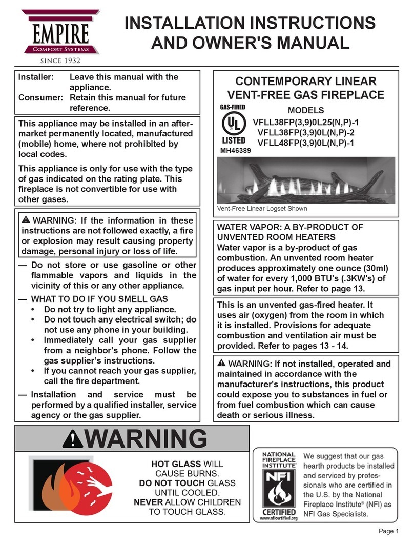 Empire Comfort Systems VFLL38FP30L Installation instructions and owner's manual