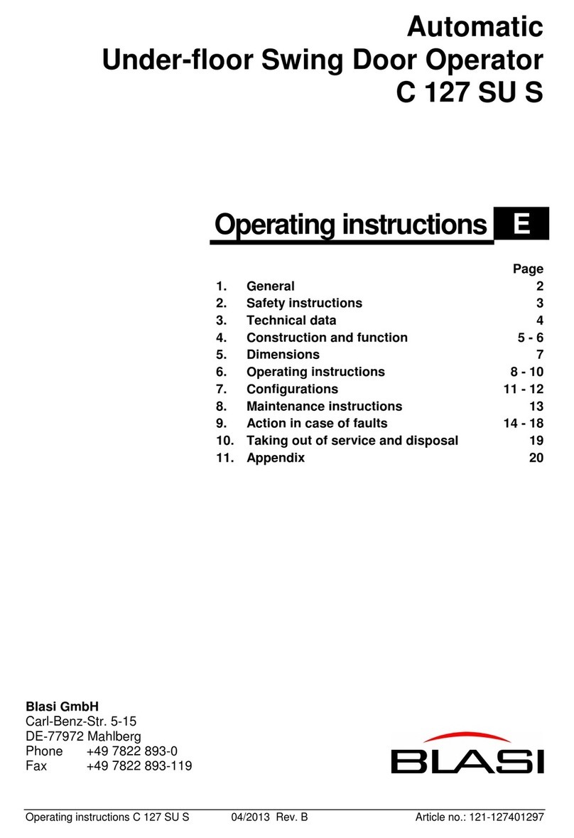 Blasi C 127 SU S operating instructions