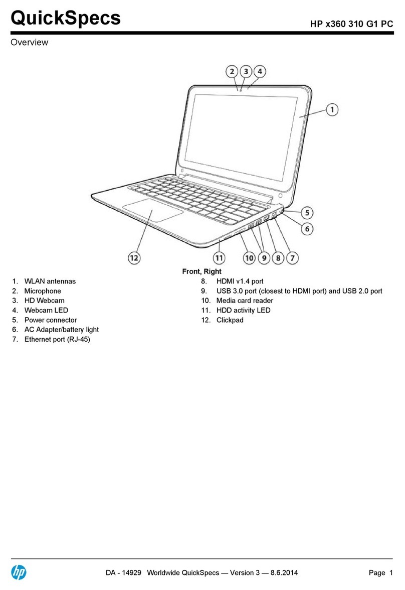 HP x360 310 G1 PC User instructions