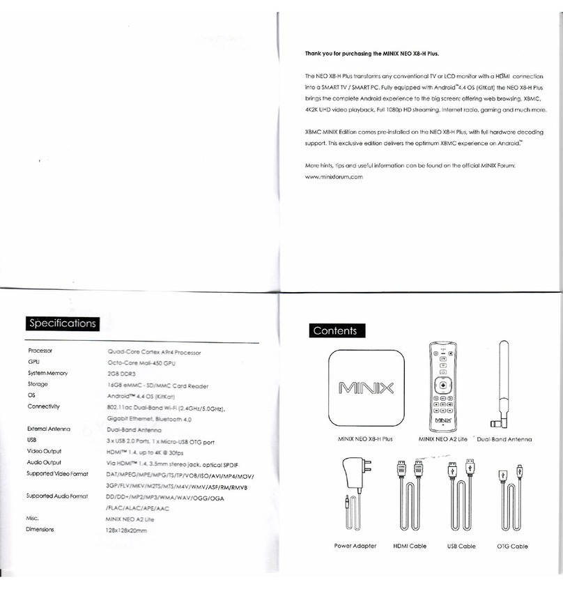 Minix NEO-8H Plus manual