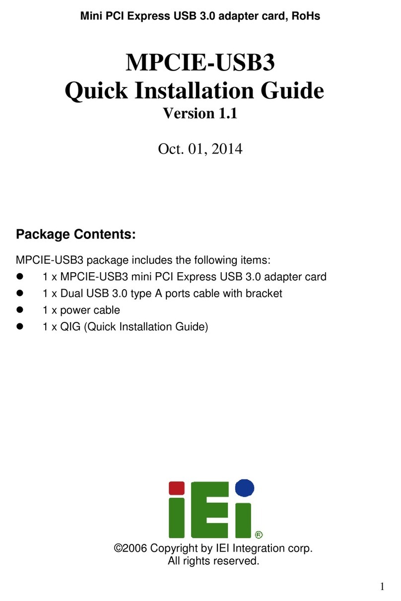 IEI Technology MPCIE-USB3 User manual