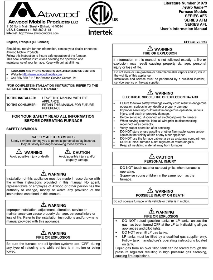 Atwood hydro flame afs User's information manual