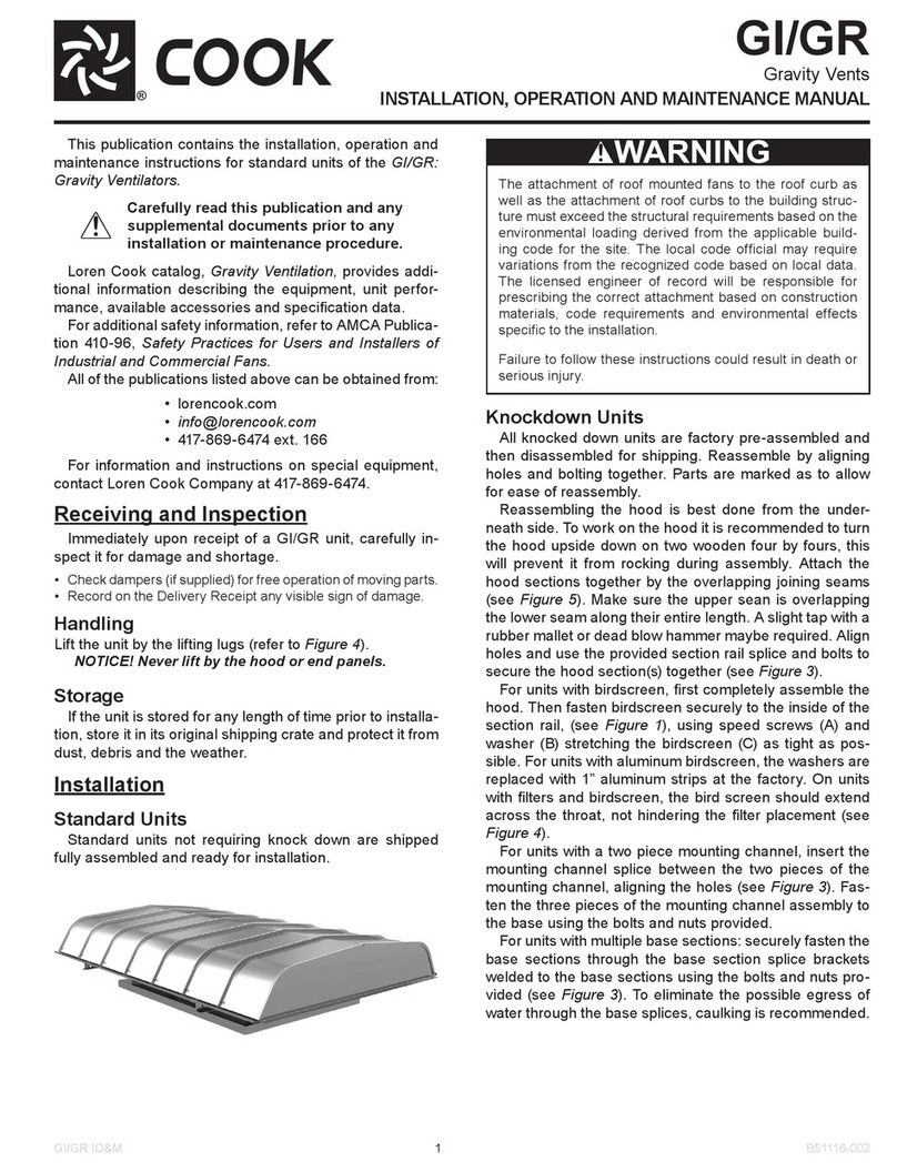 COOK GI Installation, operation and maintenance manual