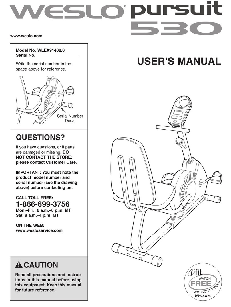 Weslo Pursuit 530 user manual