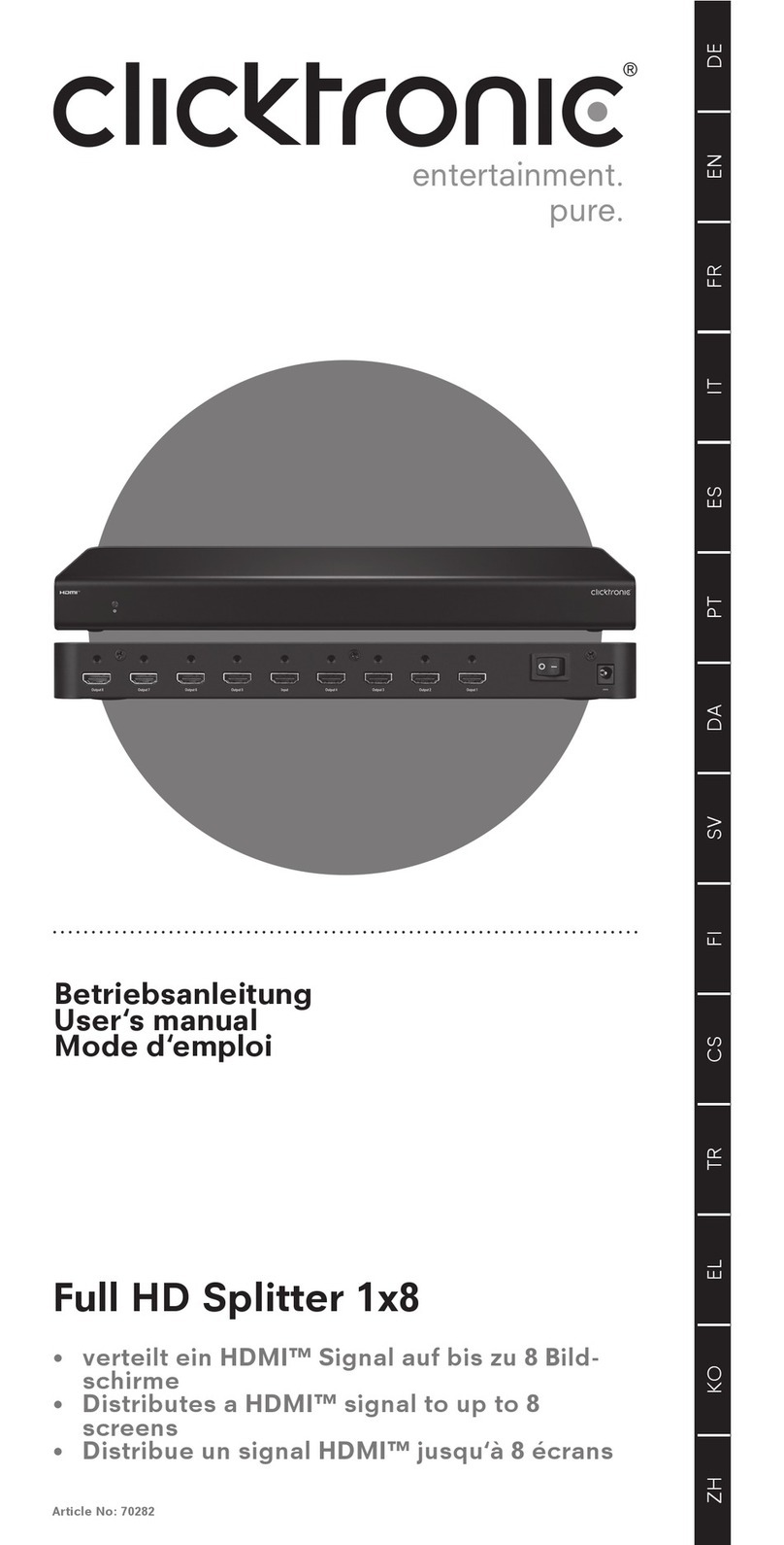 ClickTronic 70282 user manual