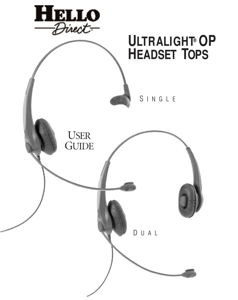 Hello Direct ULTRALIGHT OP HEADSET TOPS user guide