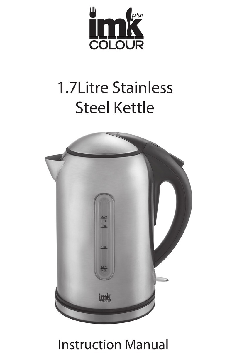 IMKProColour 1.7Litre Stainless Steel Kettle instruction manual