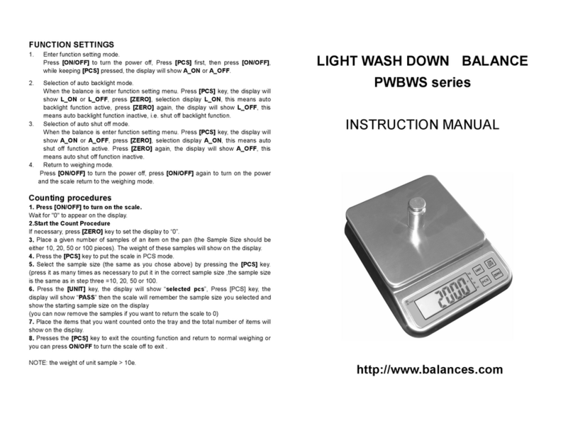 Precision Weighing Balances PWBWS 3 instruction manual
