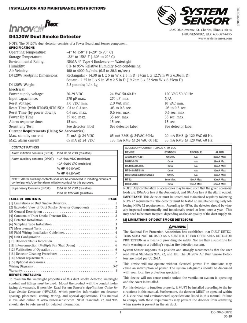 System Sensor innovair flex D4120W User manual