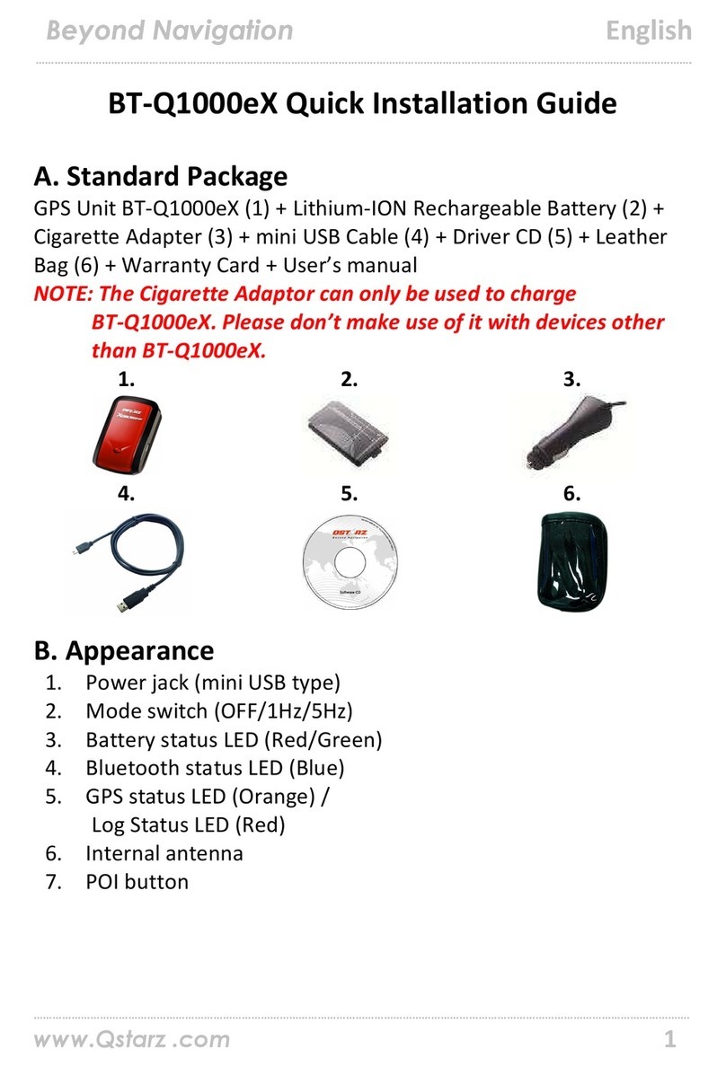 Qstarz BT-Q1000eX Quick installation guide