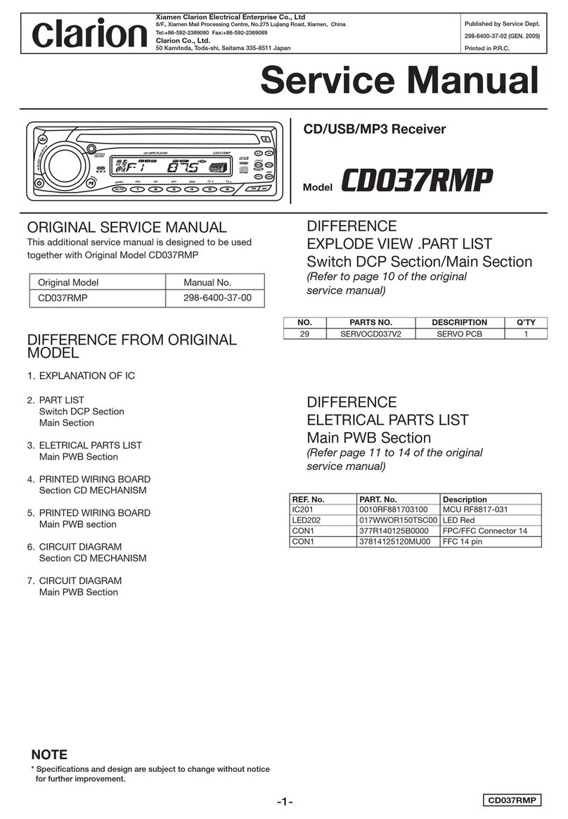 Clarion CD037RMP User manual