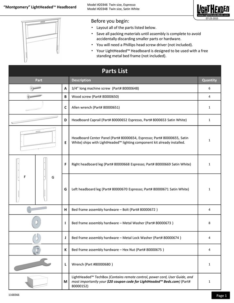 Light Headed 20346 Assembly instruction