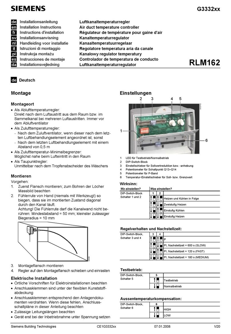 Siemens RLM162 installation instructions