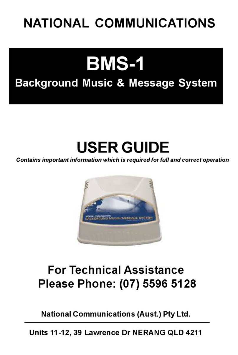National Communications BMS-1 user guide National Communications BMS-1 user guide