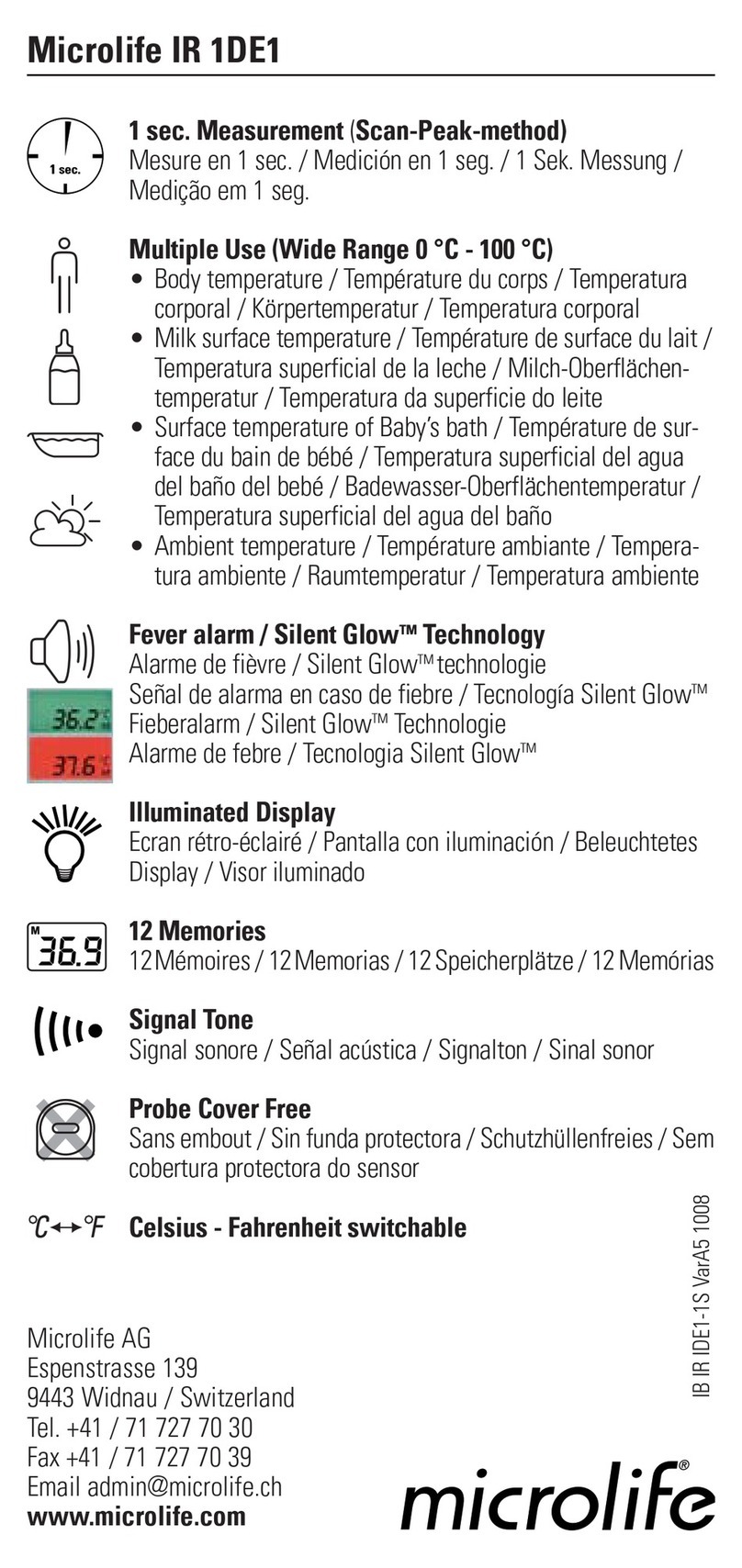 Microlife IR 1DE1 instruction manual