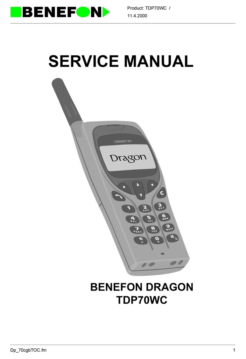 Benefon dragon TDP70WC Service manual