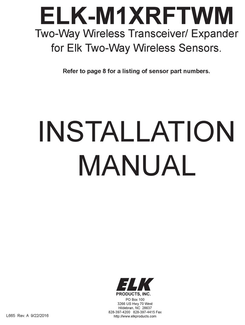 Elk ELK-M1XRFTWM installation manual