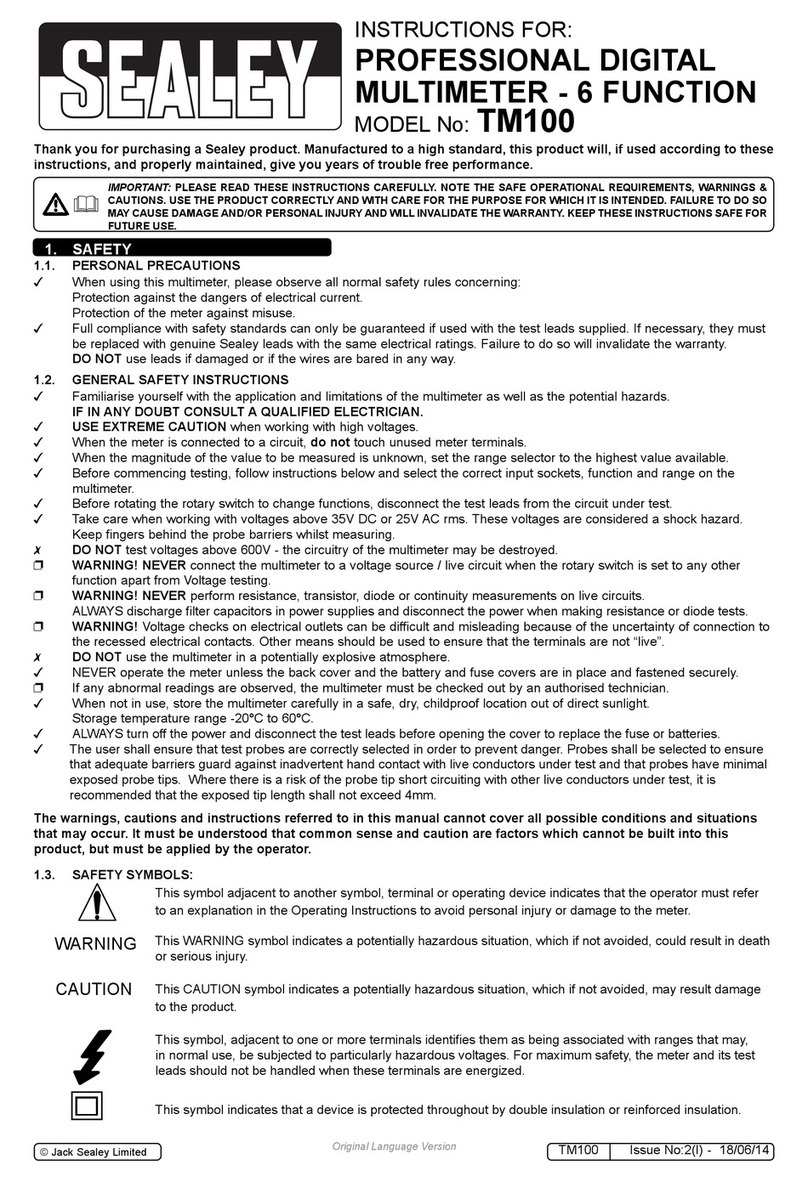 Sealey TM100 instruction manual