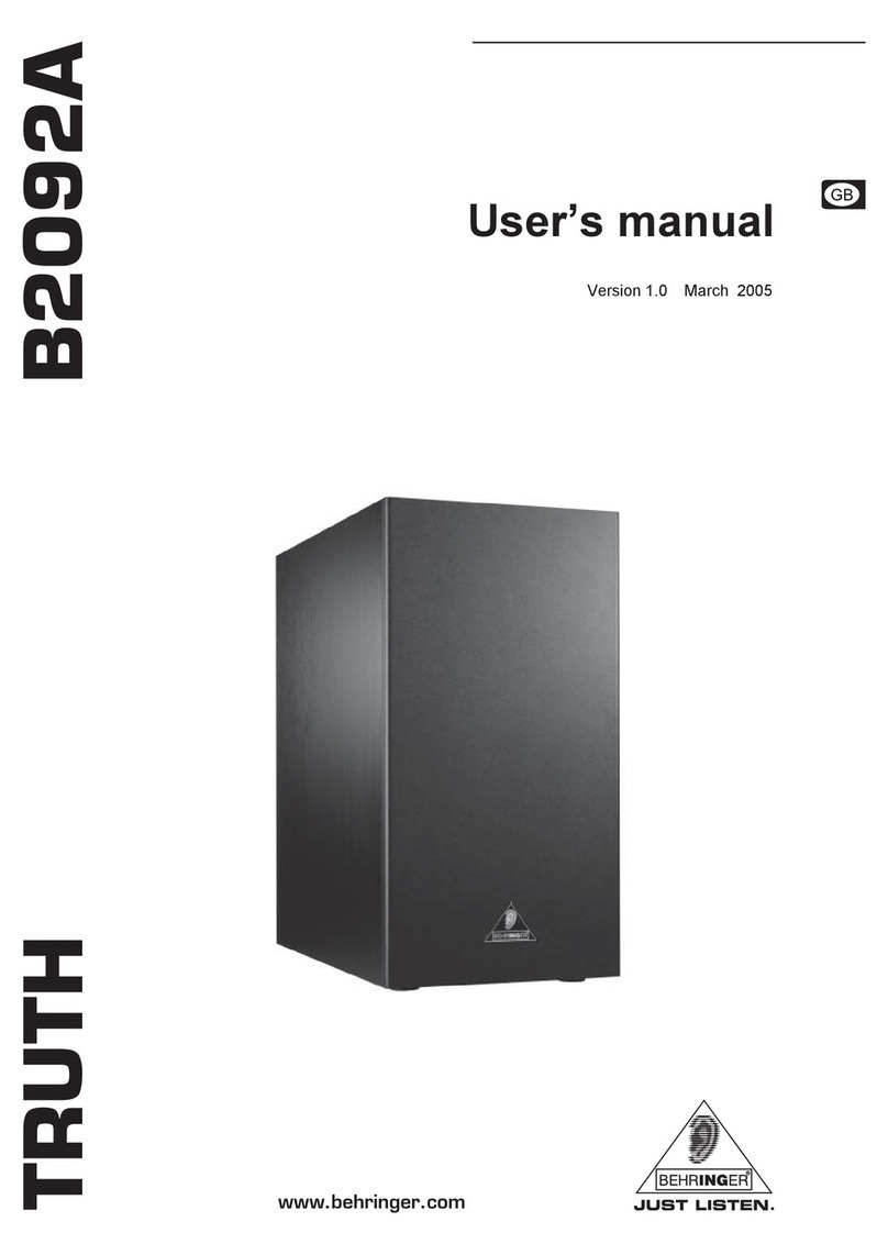 Behringer Truth B2092A User manual