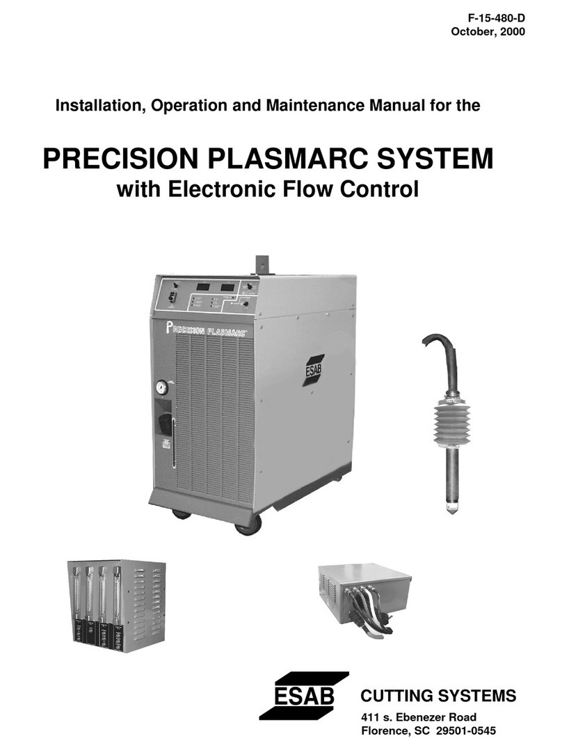 ESAB Precision Plasmarc Installation, operation and maintenance manual for residential installation