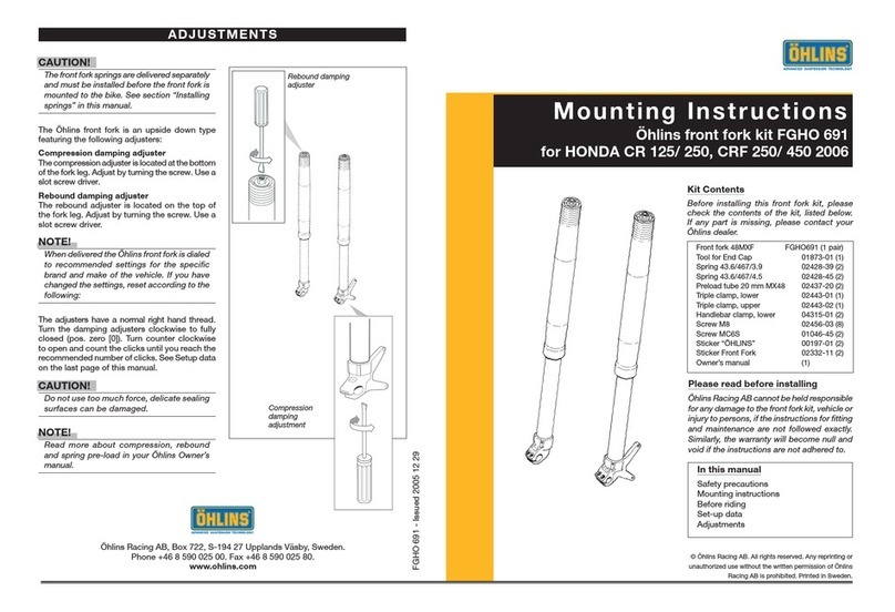 Ohlins FGHO 691 Mounting instructions