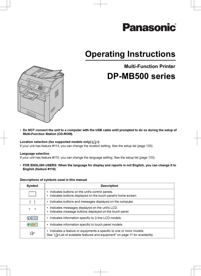 Panasonic DP-MB500 series User manual