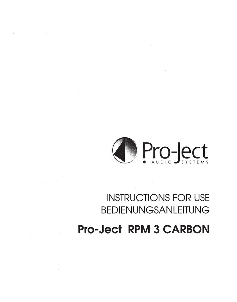 Pro-Ject Audio Systems Pro-Ject RPM 3 Carbon User manual Pro-Ject Audio Systems Pro-Ject RPM 3 Carbon User manual