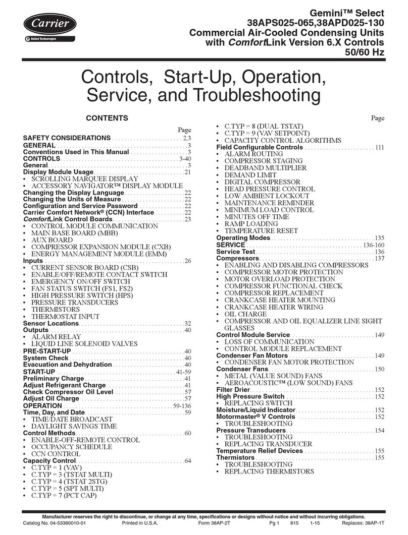Carrier GEMINI SELECT 38APS025 User manual Carrier GEMINI SELECT 38APS025 User manual