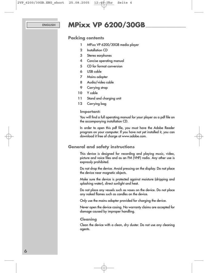 Grundig MPixx VP 6200/30GB operating manual