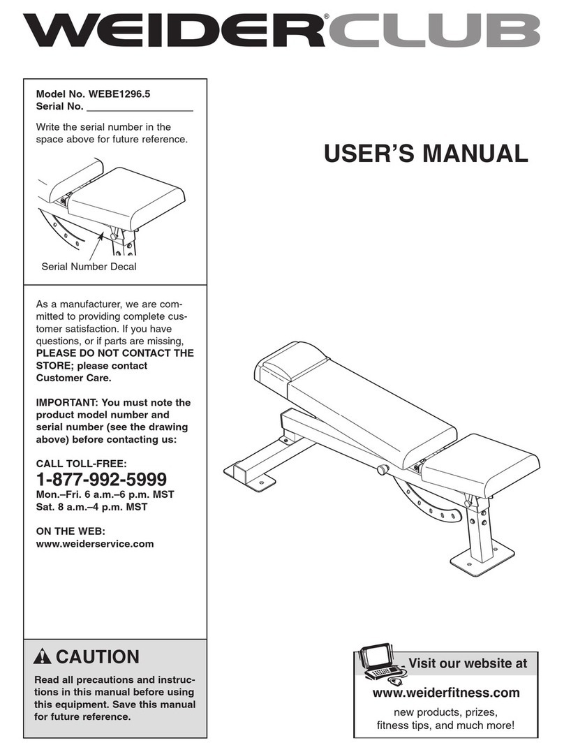 Weider WEBE1296.5 User manual