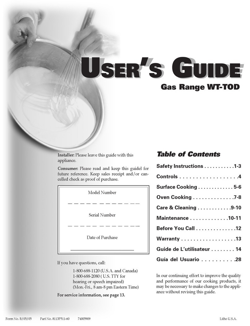 Whirlpool WT-TOD User manual