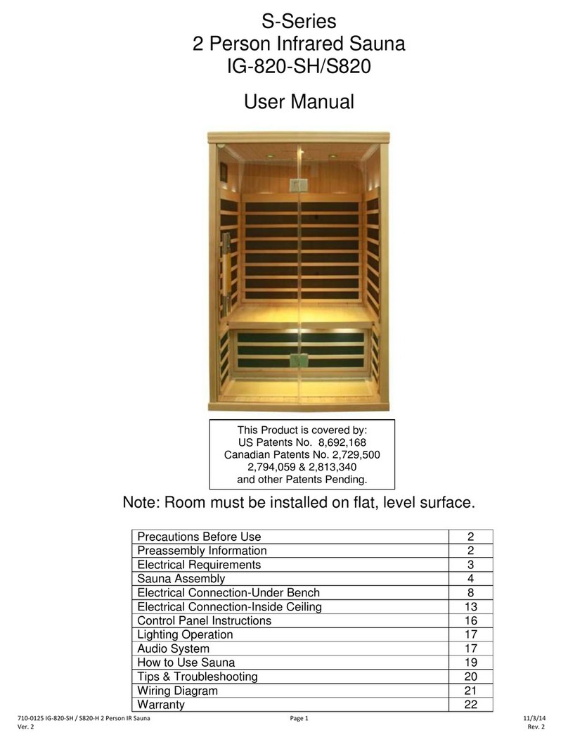 Saunatec IG 810SH User manual Saunatec IG 810SH User manual
