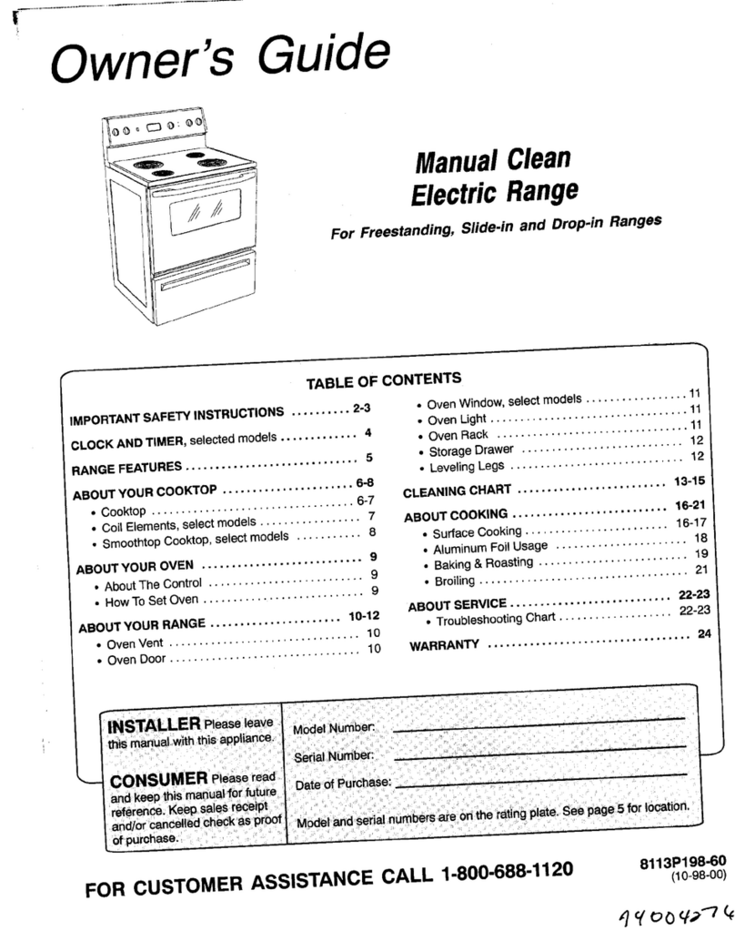 Magic Chef CES1110AAH User manual Magic Chef CES1110AAH User manual
