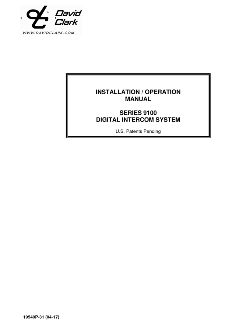 David Clark 9100 SERIES Installation & operation manual
