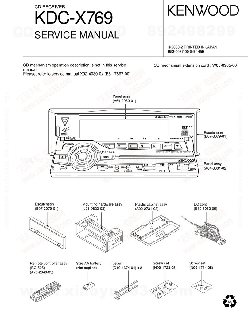 Kenwood KDC-X769 Service manual