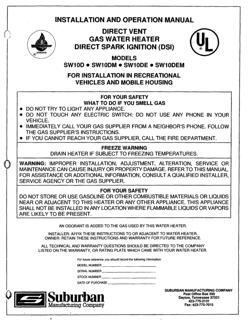 Suburban SW10D Installation and operation manual