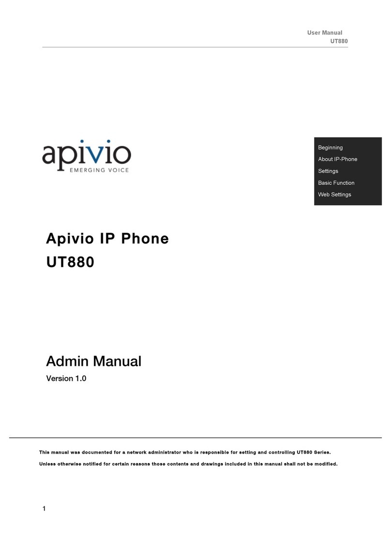 apivio UT880 Admin manual