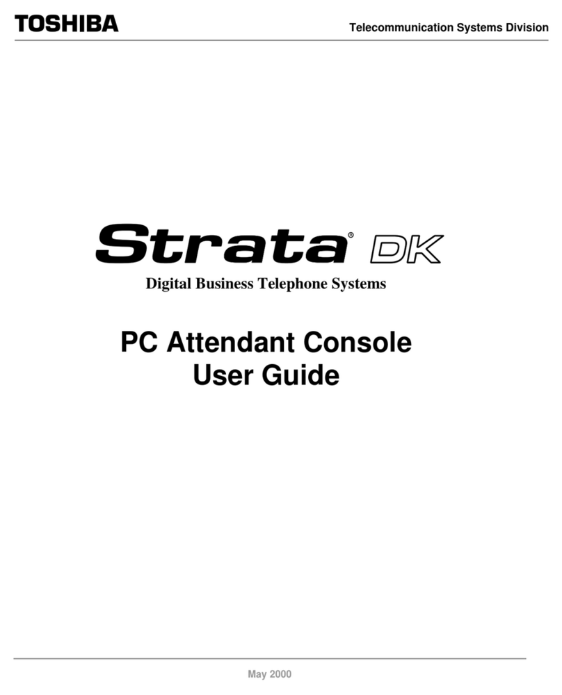 Toshiba Strata DK PC Attendant Console User manual