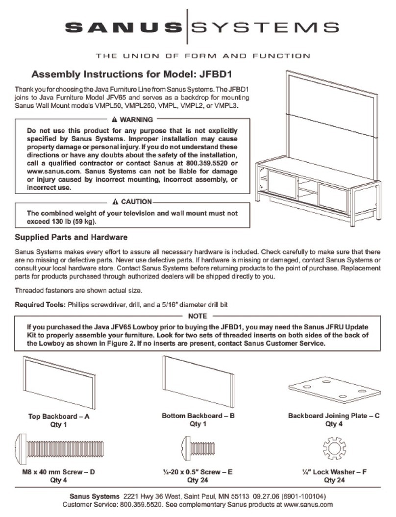 Sanus Systems JFBD1 Assembly instructions Sanus Systems JFBD1 Assembly instructions
