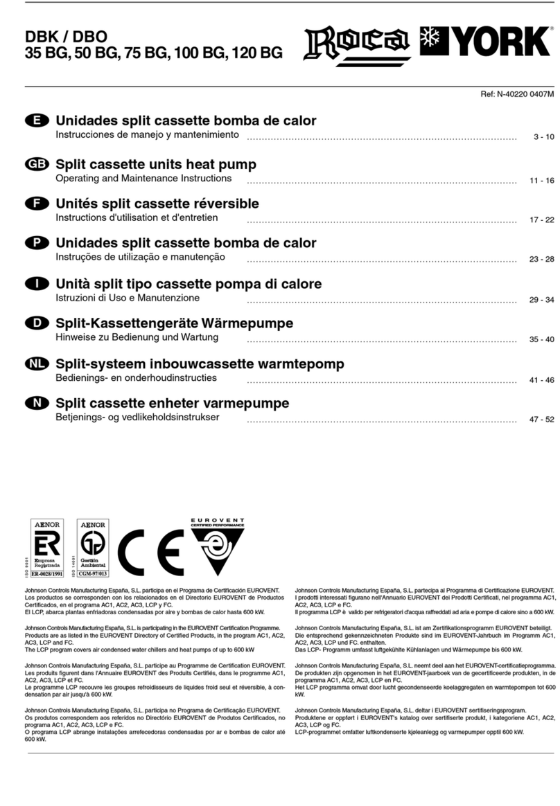 York DBK/DBO-35 BG Operating and maintenance instructions