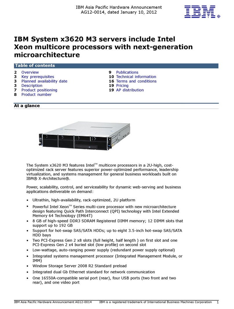 IBM System x3620 M3 7376 User manual