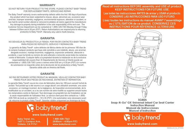 Baby Trend Snap-N-Go GX instruction manual