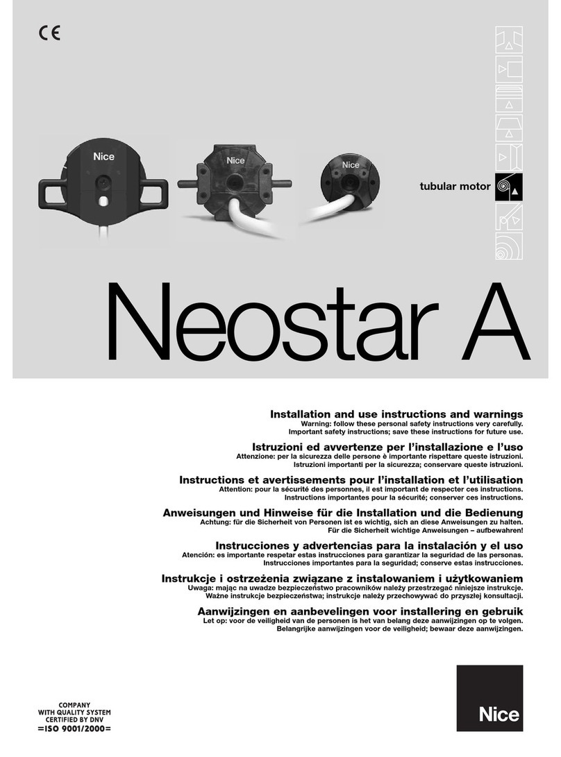 Nice Neostar A Product manual