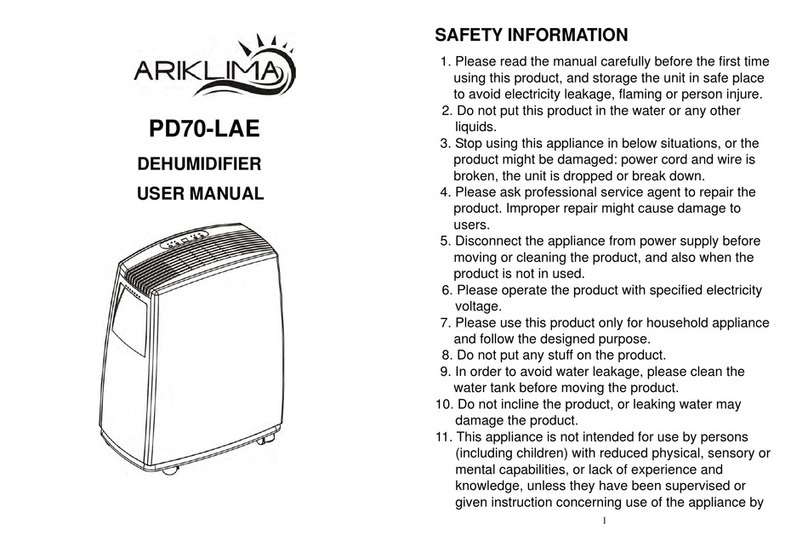 Ariklima PD70-LAE user manual