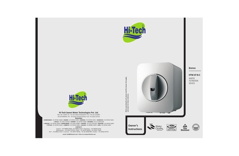 Hitech BRENNA HTW-07-B-C Use and care manual