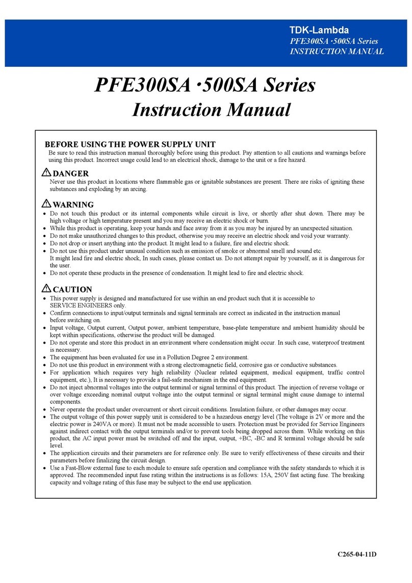 TDK-Lambda PFE300SA Series User manual